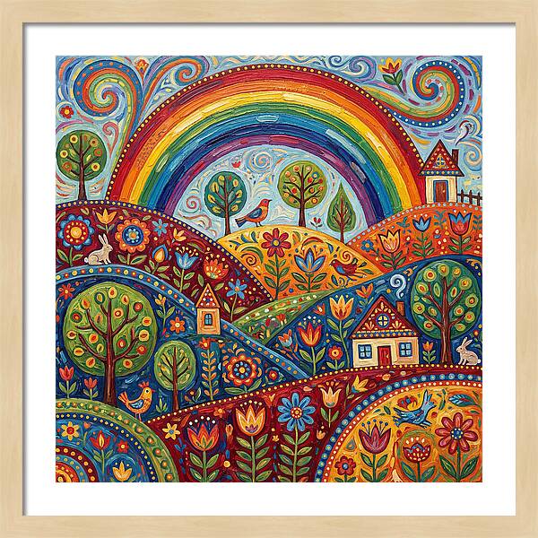 Rainbow Sky Landscape