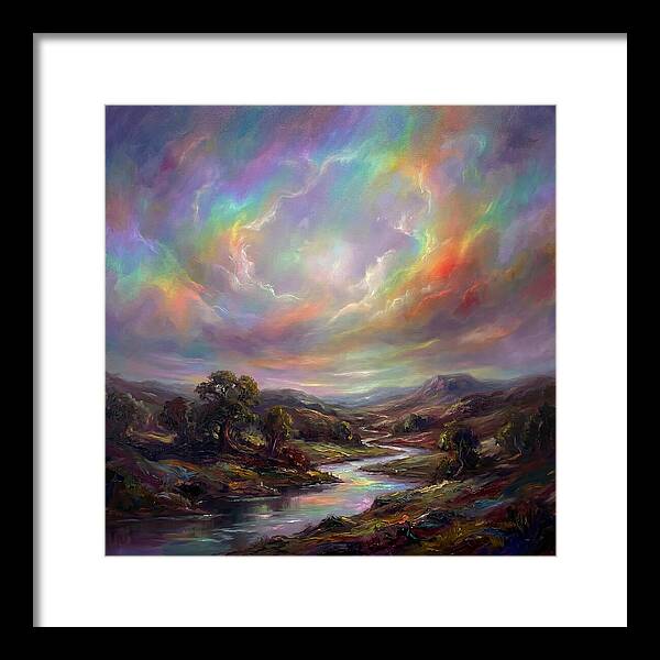 Rainbow Sky Over Valley