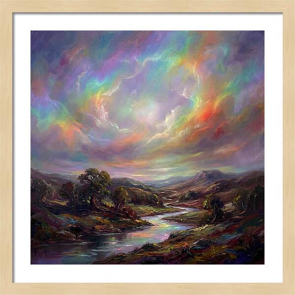 Rainbow Sky Over Valley