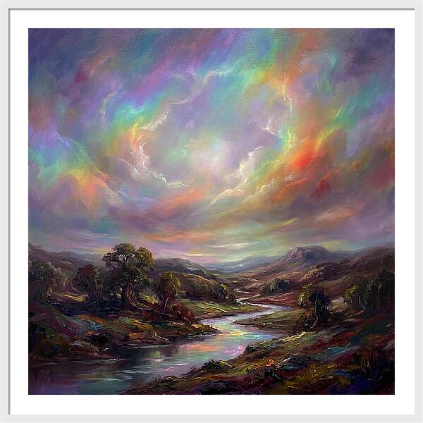 Rainbow Sky Over Valley
