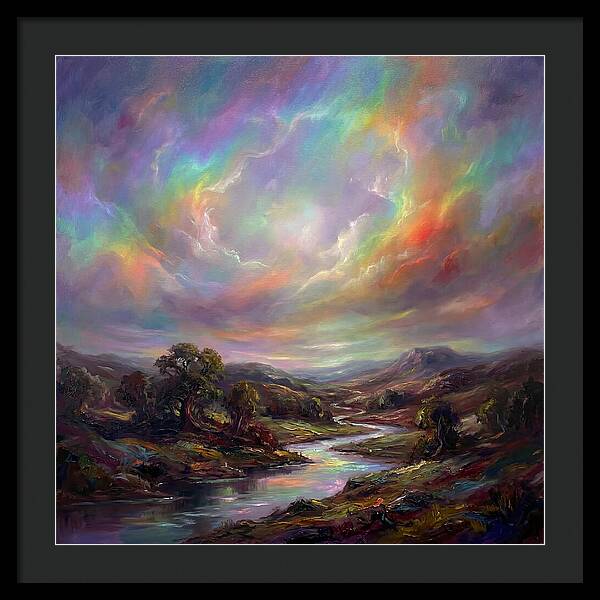 Rainbow Sky Over Valley