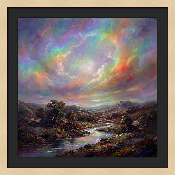 Rainbow Sky Over Valley