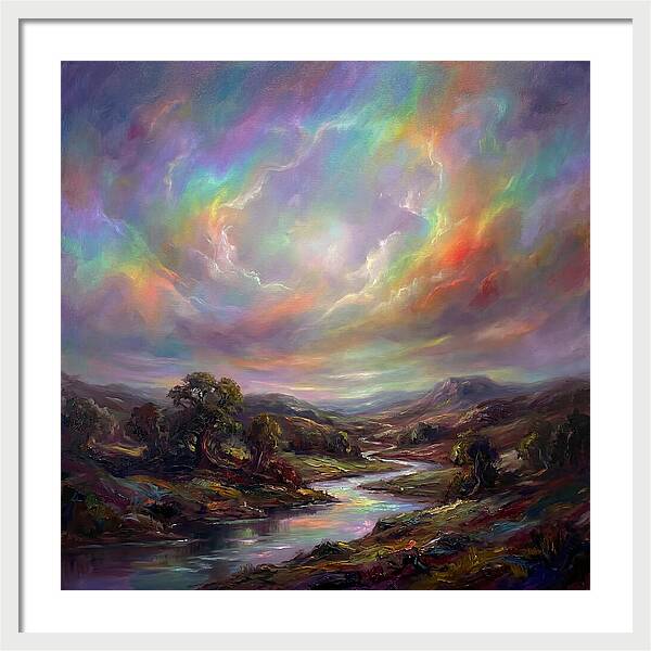 Rainbow Sky Over Valley