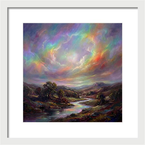 Rainbow Sky Over Valley