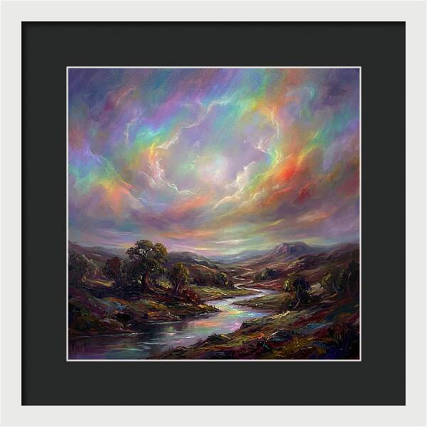 Rainbow Sky Over Valley