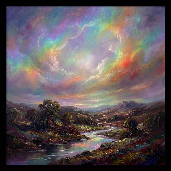Rainbow Sky Over Valley