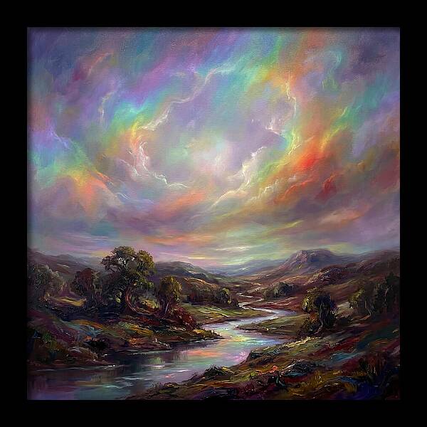 Rainbow Sky Over Valley