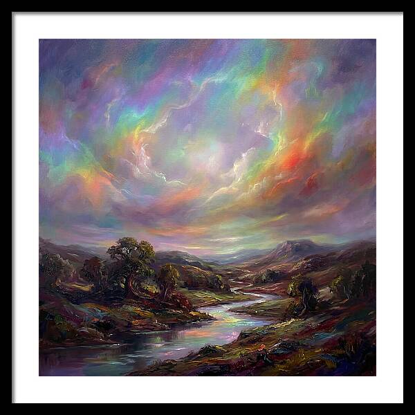 Rainbow Sky Over Valley