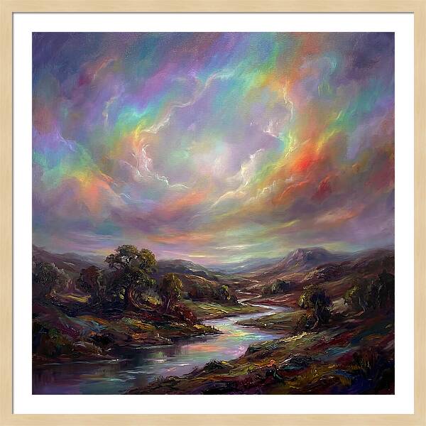 Rainbow Sky Over Valley