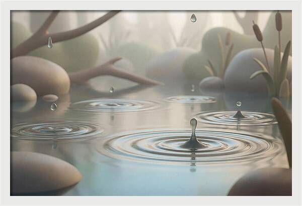 Raindrops Creating Ripples