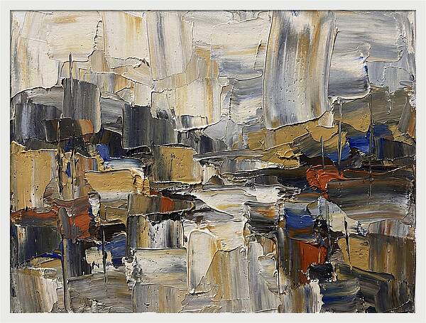 Rainy Landscape In Palette Knife Style