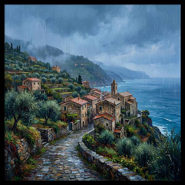 Rainy Mediterranean Village