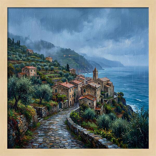 Rainy Mediterranean Village