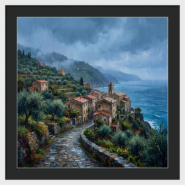 Rainy Mediterranean Village