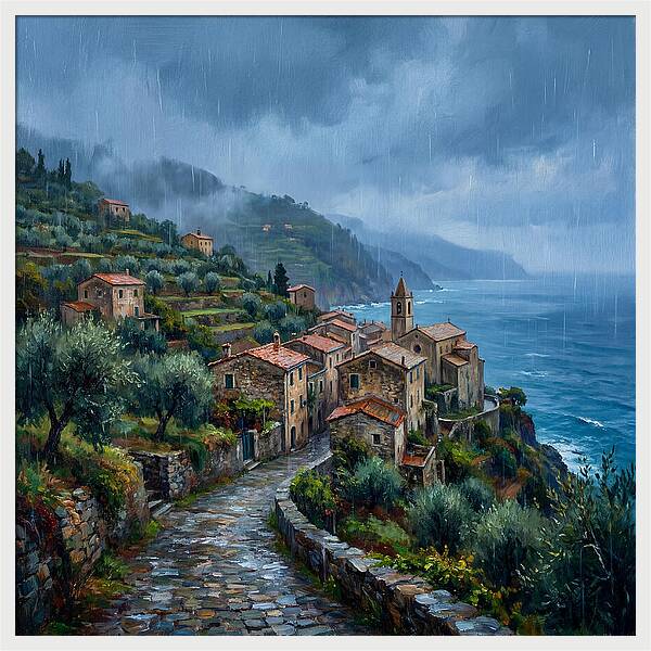 Rainy Mediterranean Village
