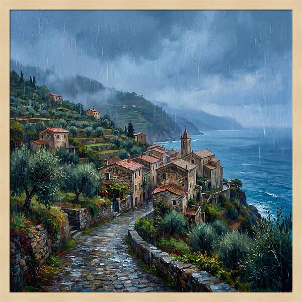 Rainy Mediterranean Village