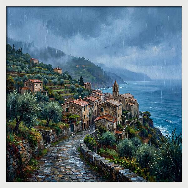 Rainy Mediterranean Village