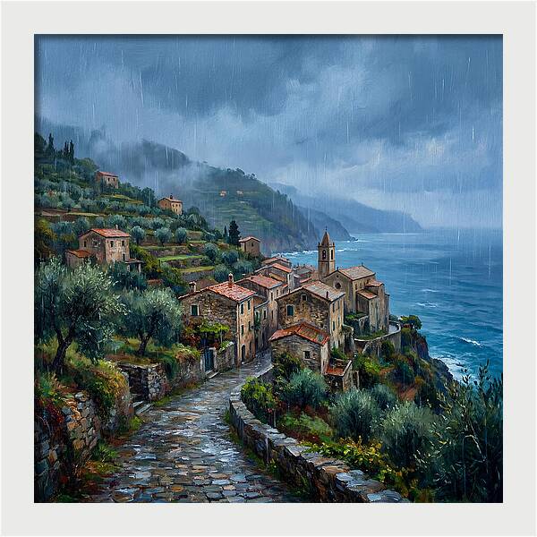 Rainy Mediterranean Village