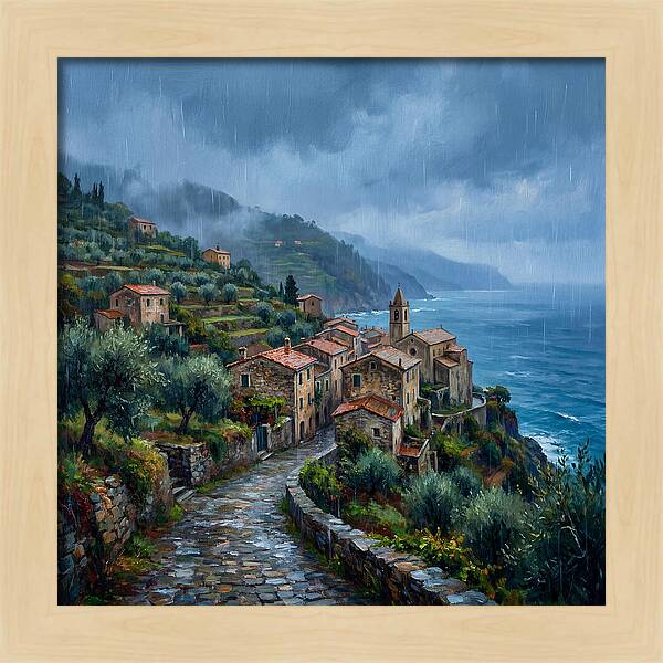 Rainy Mediterranean Village