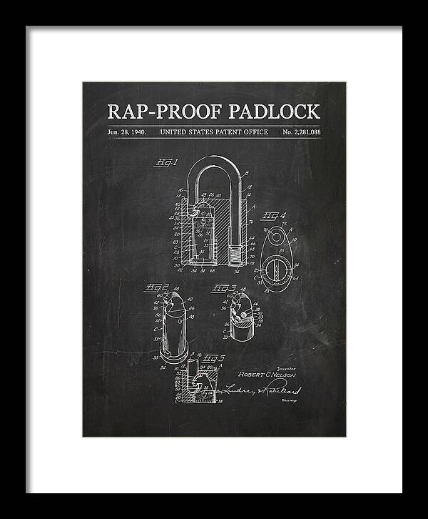 Rap Proof Padlock Chalkboard Patent Us2281088a