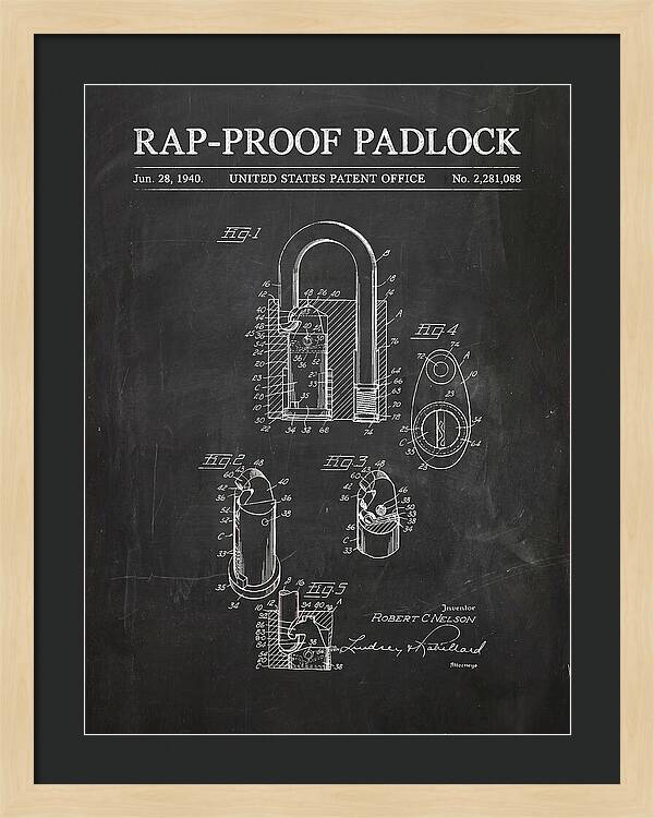 Rap Proof Padlock Chalkboard Patent Us2281088a