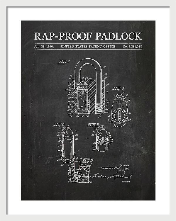Rap Proof Padlock Chalkboard Patent Us2281088a