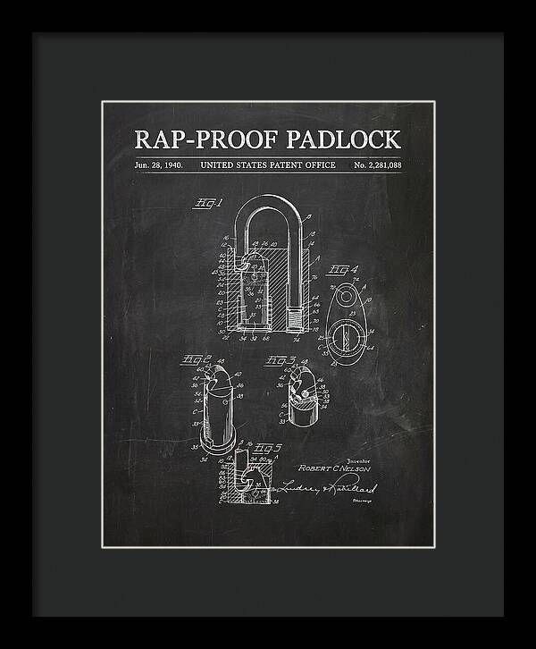 Rap Proof Padlock Chalkboard Patent Us2281088a