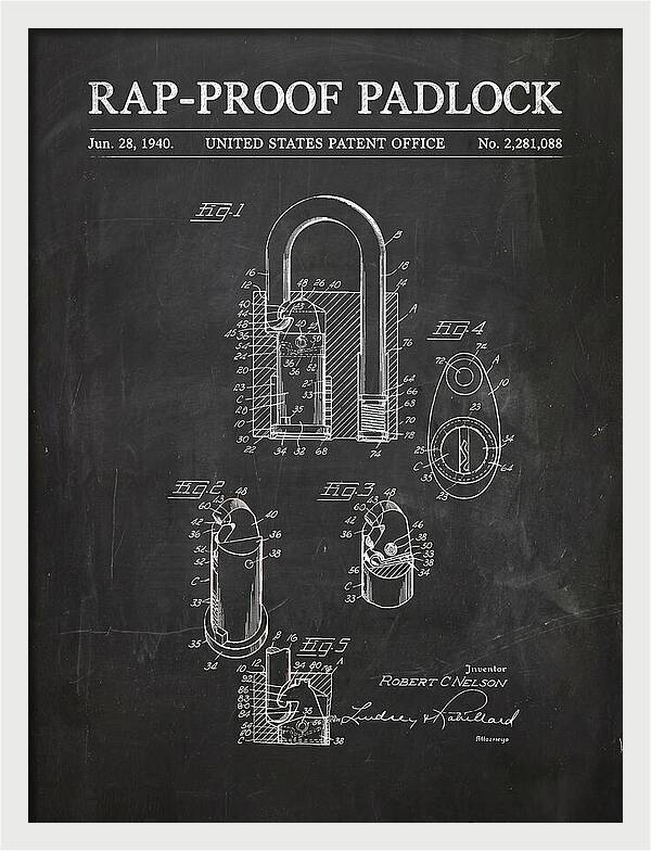 Rap Proof Padlock Chalkboard Patent Us2281088a