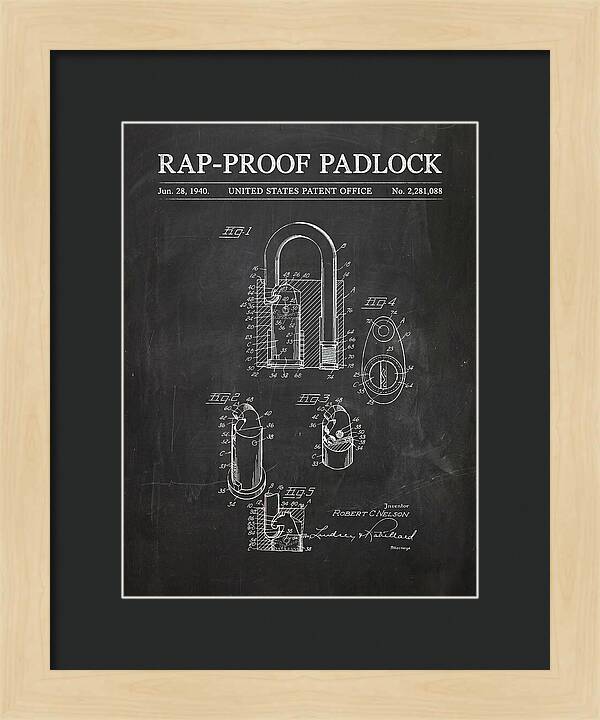 Rap Proof Padlock Chalkboard Patent Us2281088a