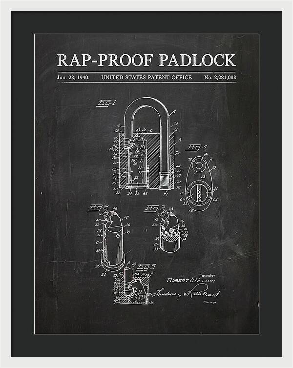 Rap Proof Padlock Chalkboard Patent Us2281088a