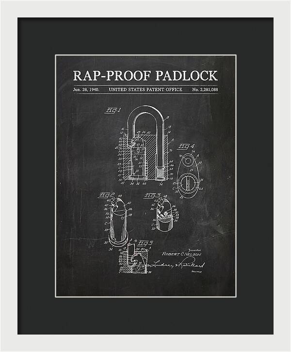 Rap Proof Padlock Chalkboard Patent Us2281088a