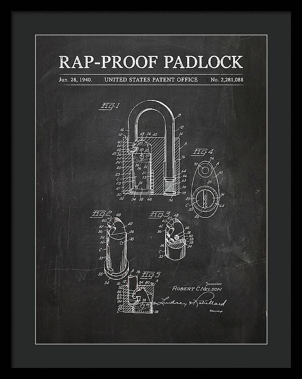 Rap Proof Padlock Chalkboard Patent Us2281088a