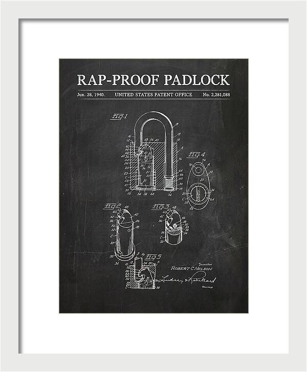 Rap Proof Padlock Chalkboard Patent Us2281088a