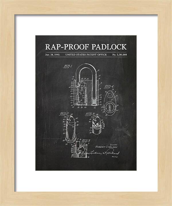 Rap Proof Padlock Chalkboard Patent Us2281088a