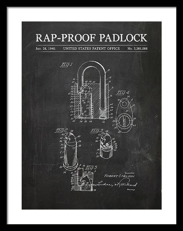 Rap Proof Padlock Chalkboard Patent Us2281088a