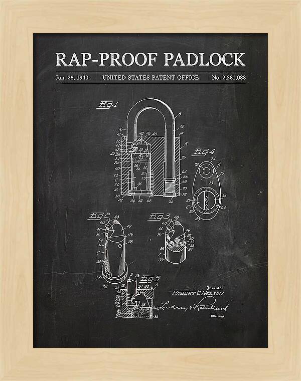Rap Proof Padlock Chalkboard Patent Us2281088a