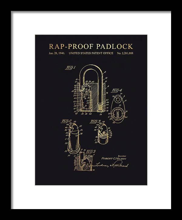 Rap Proof Padlock Gold Patent Us2281088a
