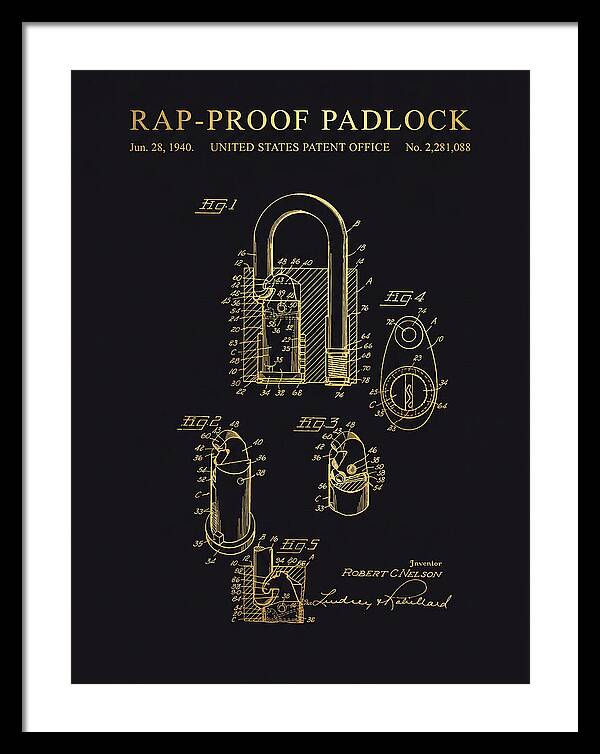 Rap Proof Padlock Gold Patent Us2281088a