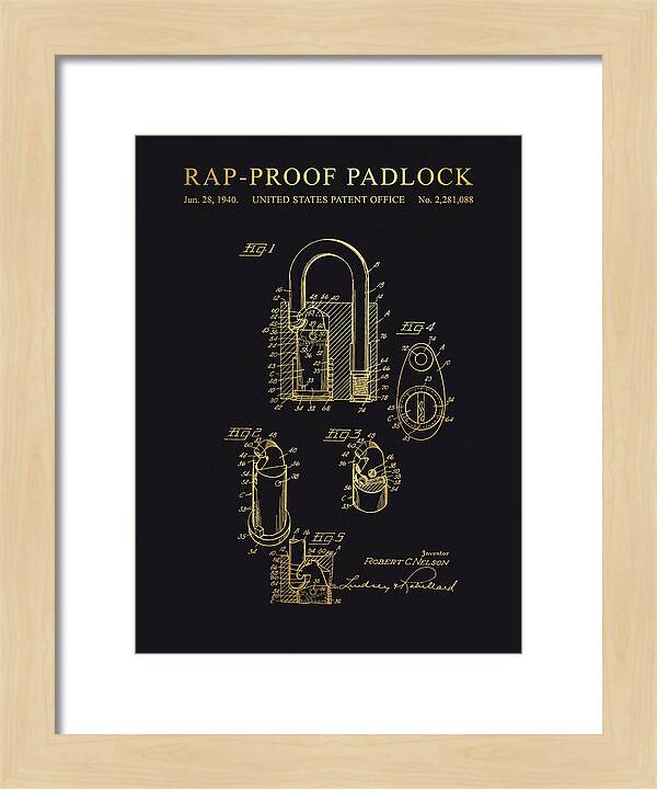 Rap Proof Padlock Gold Patent Us2281088a
