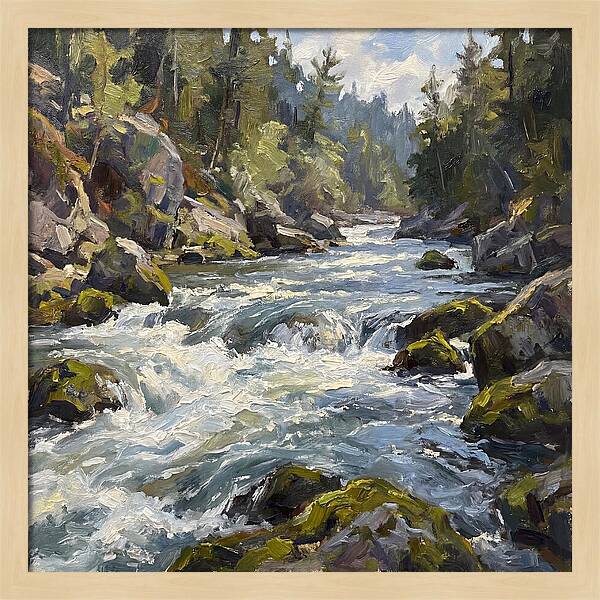 Rapid Water Flowing Through Rocks