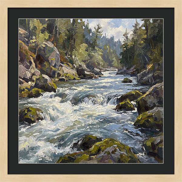Rapid Water Flowing Through Rocks