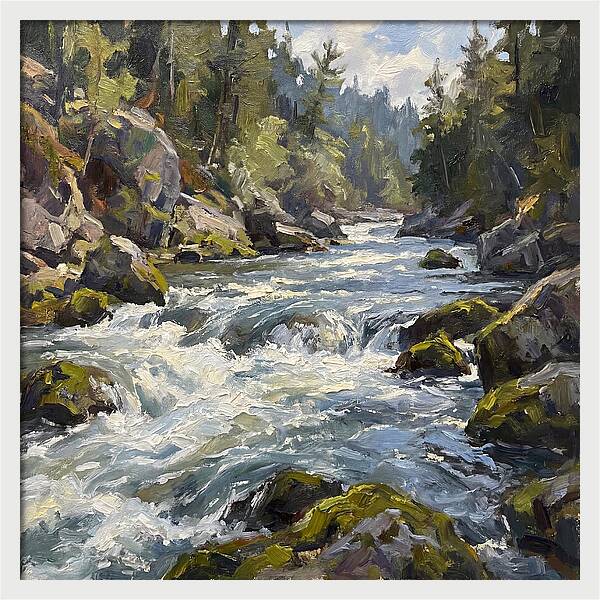 Rapid Water Flowing Through Rocks