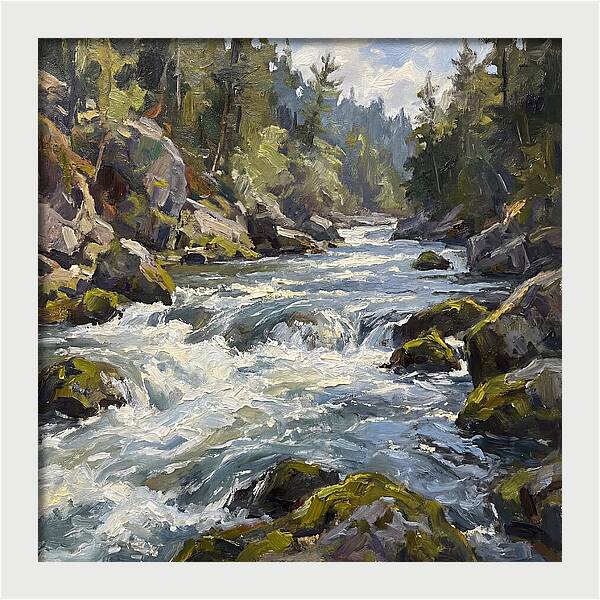 Rapid Water Flowing Through Rocks