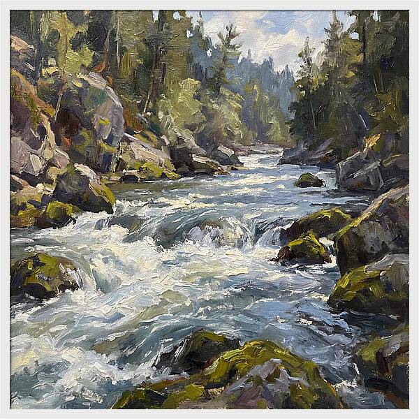 Rapid Water Flowing Through Rocks