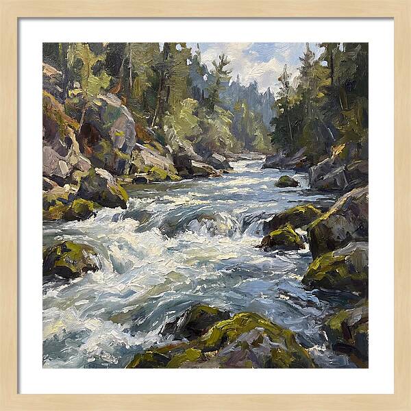 Rapid Water Flowing Through Rocks