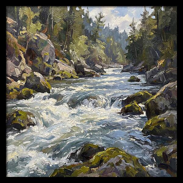 Rapid Water Flowing Through Rocks