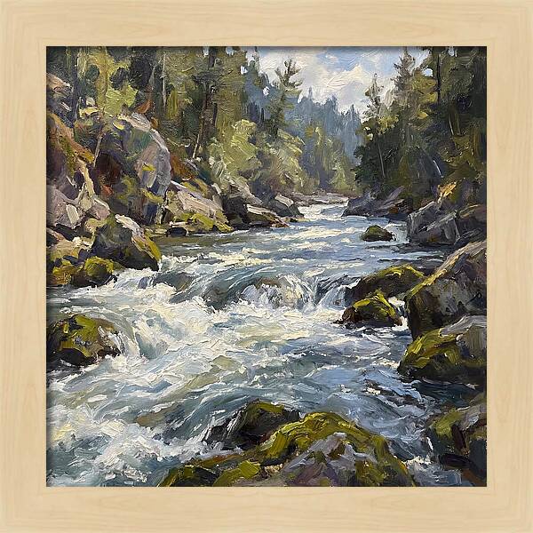 Rapid Water Flowing Through Rocks