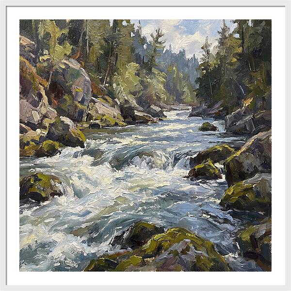 Rapid Water Flowing Through Rocks