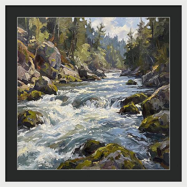 Rapid Water Flowing Through Rocks