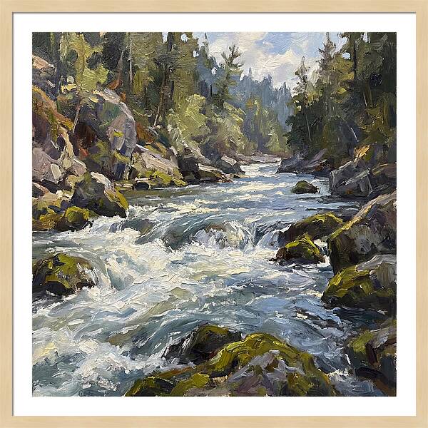 Rapid Water Flowing Through Rocks